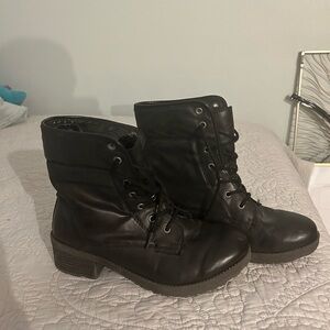 Black combat boots